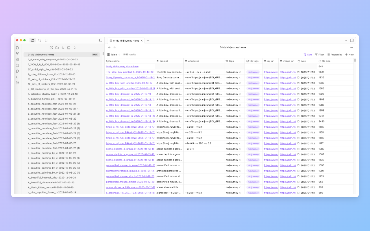 Table View in Obsidian