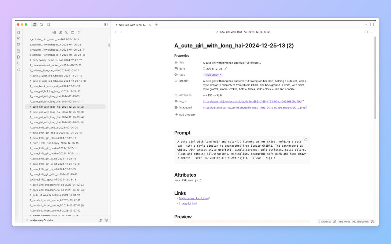 Detailed View in Obsidian